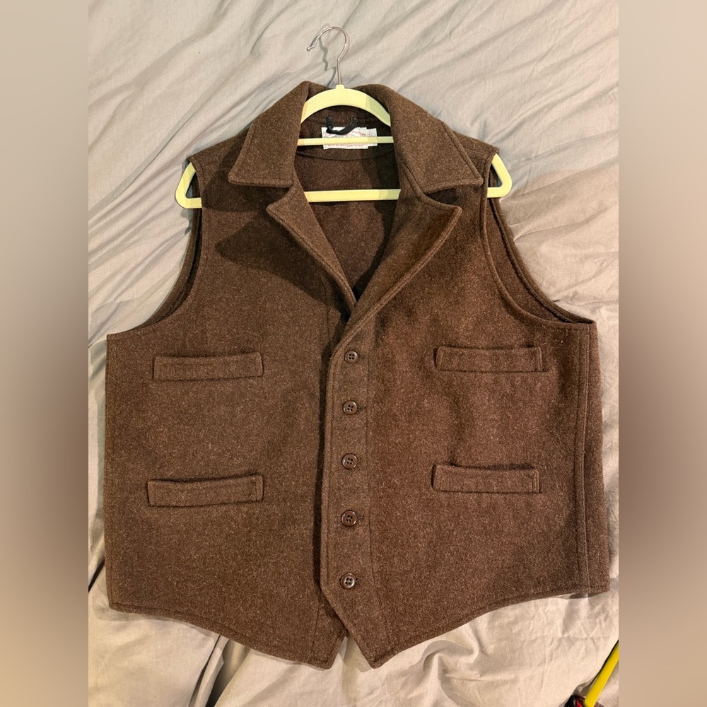 Vintage Filson Mackinaw Wool Western Vest (xl, brown)